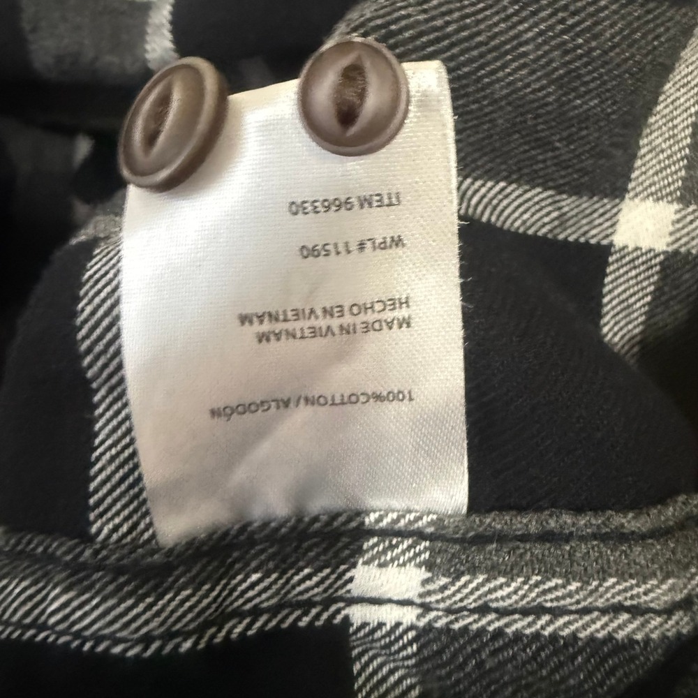 Weatherproof Vintage Mens XXL Plaid Flannel Shirt Black Gray Button Up Long Slv. - Picture 5 of 11